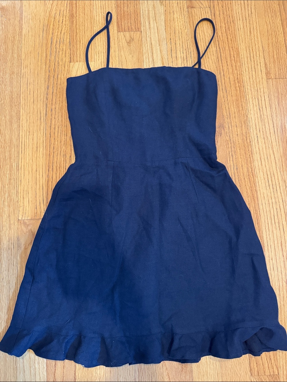 Reformation 100% Linen Mini Ruffle Hem Dress -Size 4